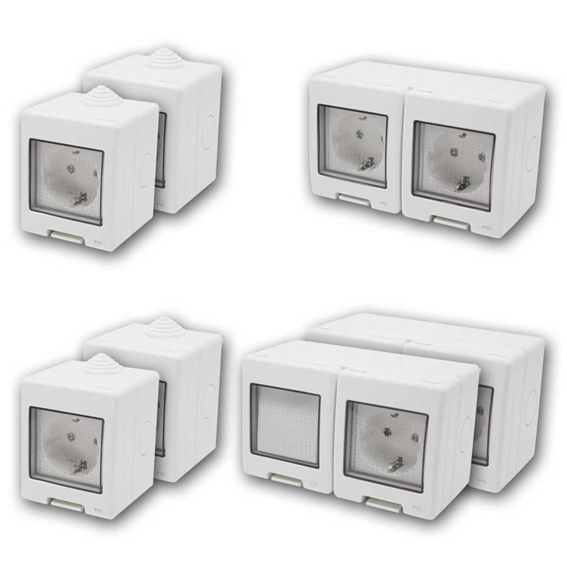 TEM Set "Werkstatt", Doppelsteckdose & Kombidosen, IP55