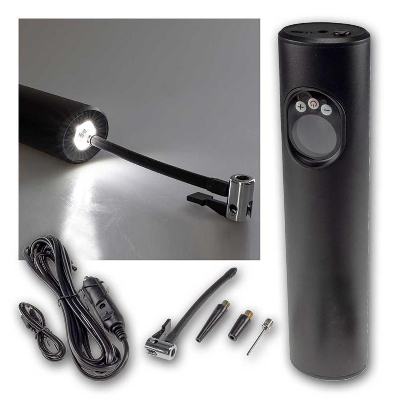 Mini Reifenpumpe mit Li-Ion Akku, 10 Bar/150PSI, Zubehör