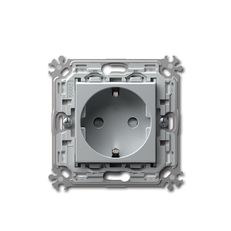 MODUL PLUS Steckdose mit Schutzkontakt, 250V~/16A, silber
