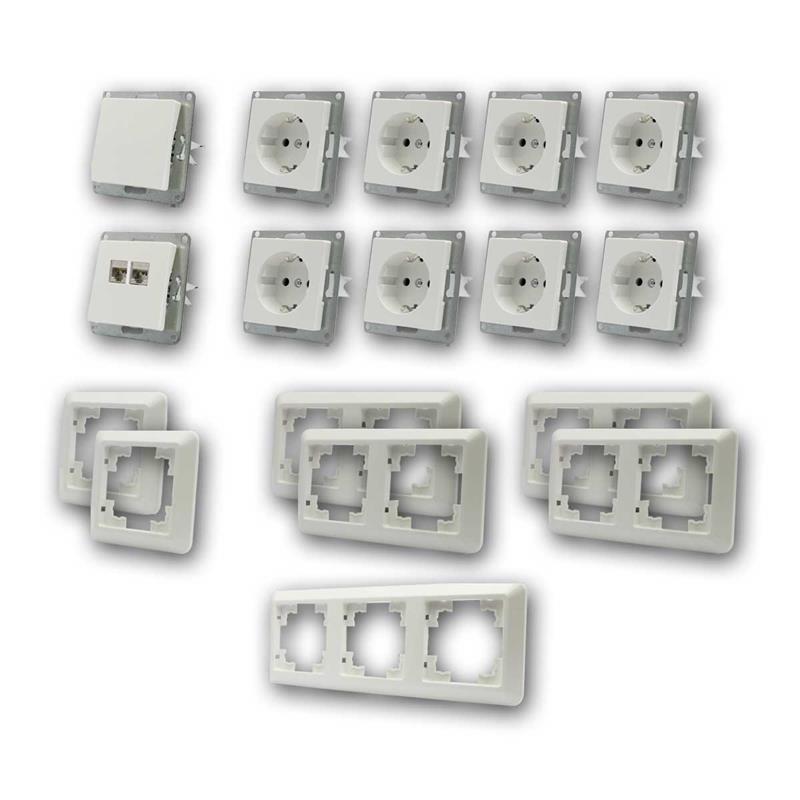 CUP Set "Büro", Lichtschalter & Netzwerkdose, Unterputz, IP20