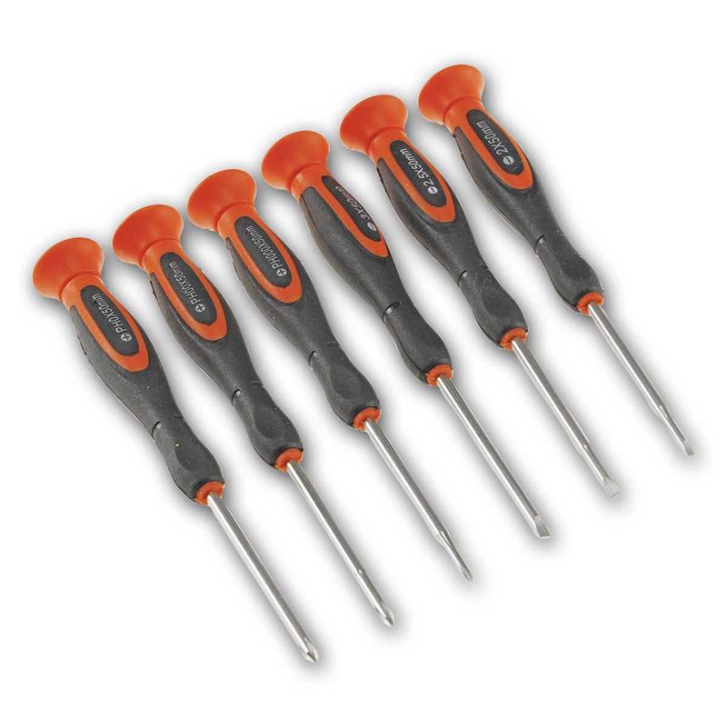  6-tlg.Feinmechaniker-Schraubendreher, 3x Schlitz & 3x Kreuz