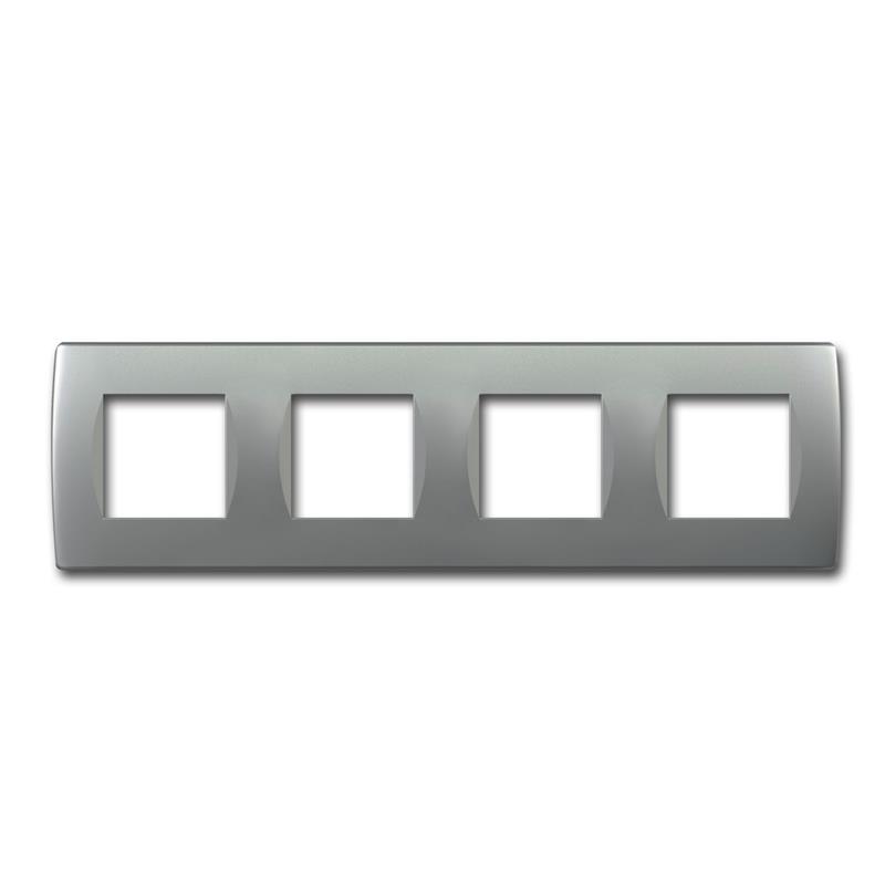 MODUL PLUS 4-fach Rahmen, Silber-matt, "soft", Unterputz