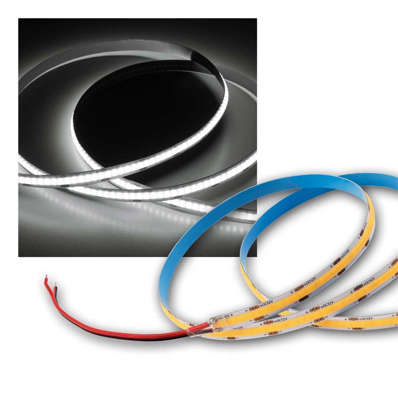 5m COB LED Streifen, kürzbar, homogenes Licht, neutralweiß