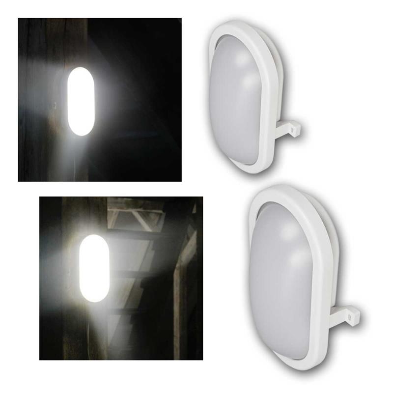 LED Feuchtraumleuchte „Oval“ daylight, Kunststoff weiß, IP65 LED Feuchtraumleuchte „Oval“ daylight, Kunststoff weiß, IP65