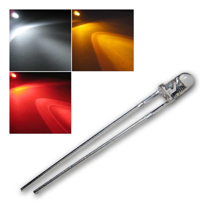 3mm LED wasserklar, punktuelle Lichtabstrahlung & Blinkmodul