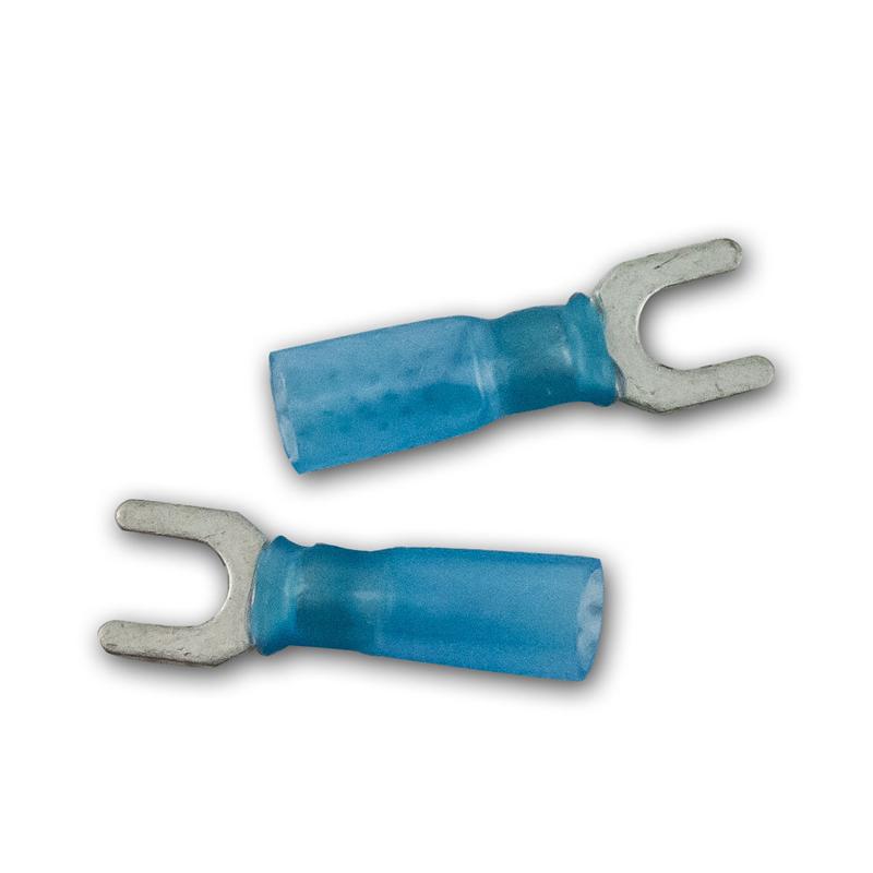 100er Set Gabelkabelschuhe, M5 Gabel, blau, AWG 16-14