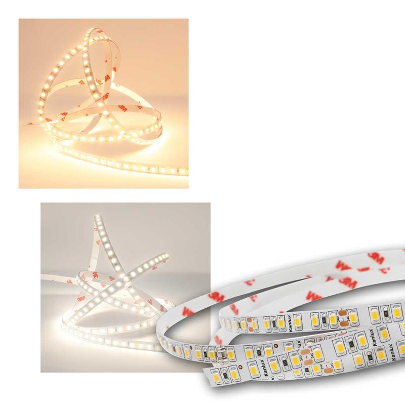 5m LED Streifen, 120 LEDs/m, 16W/m, 24V, kürzbar, 8mm breit