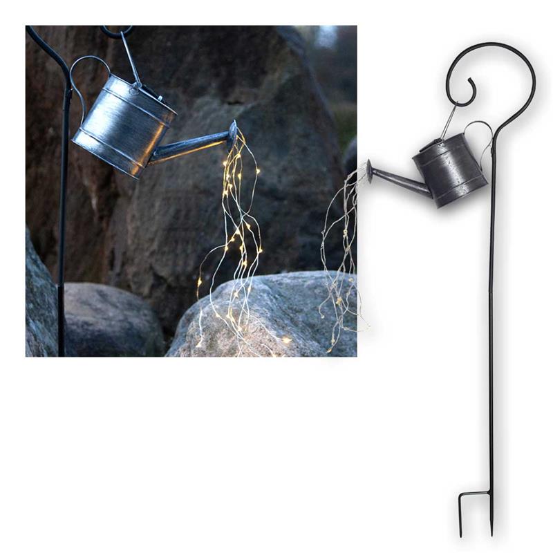 LED Solarstab „Dew Drop Water Can“, Wasserfall-Effekt, IP44