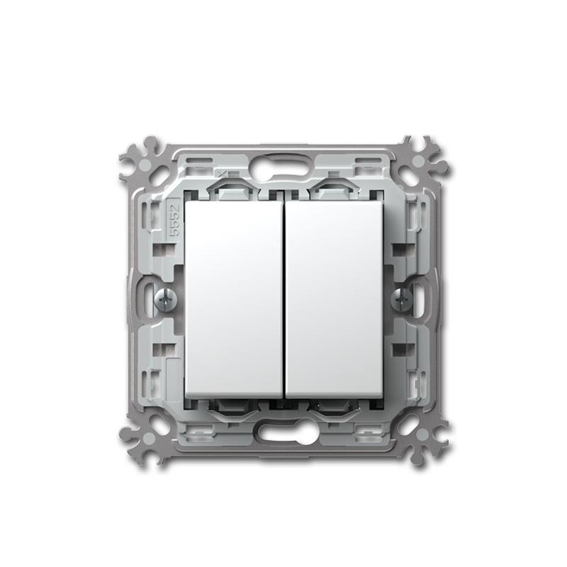 MODUL PLUS 2-fach Wechselschalter, Lichtschalter, weiß, 250V