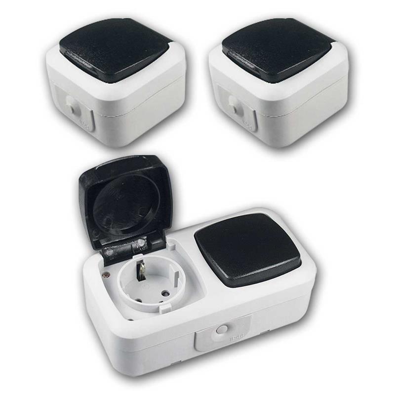 CT IP44 Set "DELPHI Heizkeller", 3-teilig, Schalterkombination