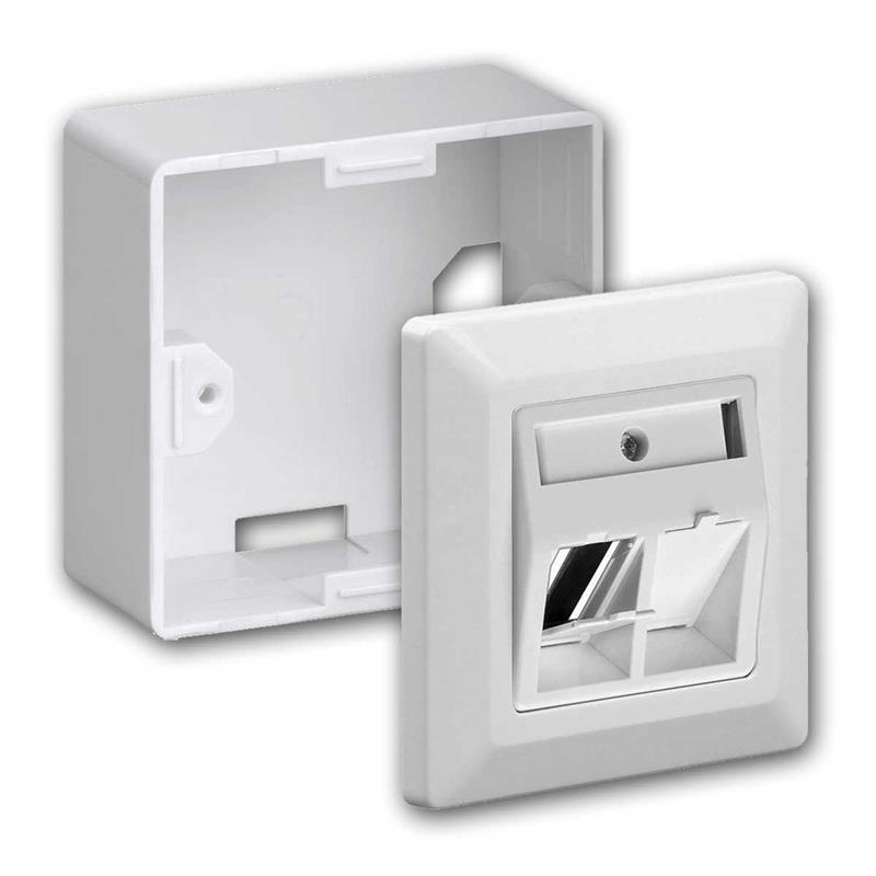 Einbau- & Aufbau Netzwerkrahmen RJ45, Keystone kompatibel