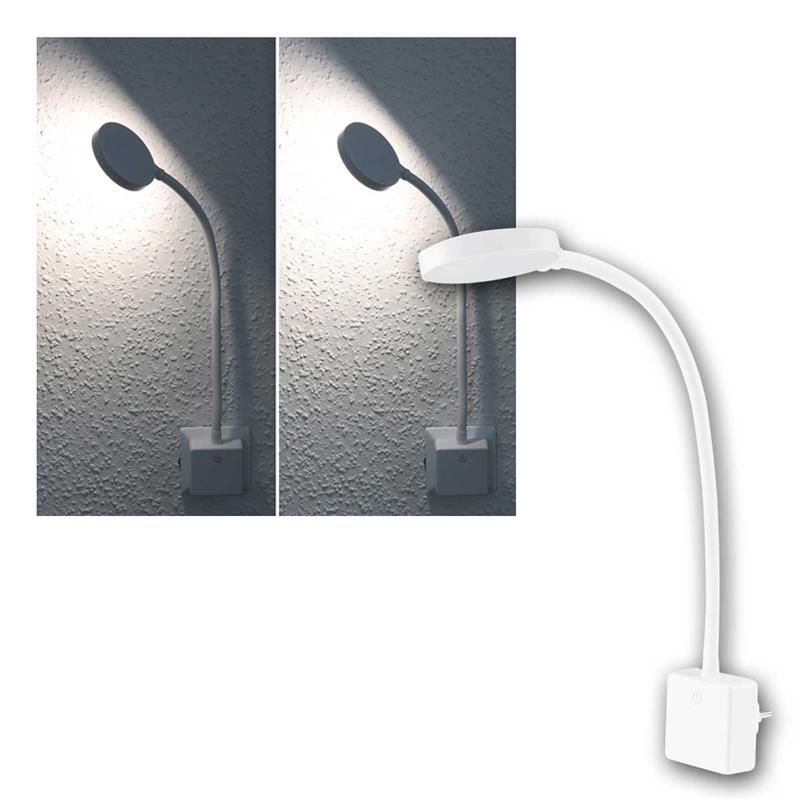 LED Leseleuchte "CT-SEL", Schwanenhals & Touchdimmer, 230V