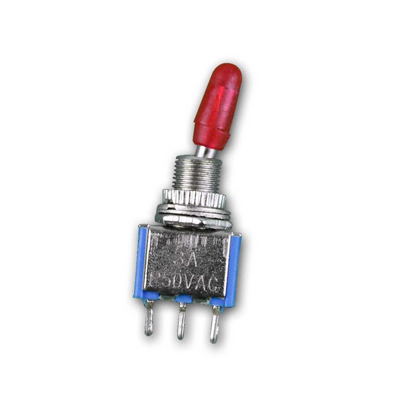 1-poliger Miniatur-Kippschalter, 250V/125V AC, Einbau-Ø 5,8mm