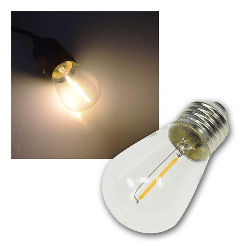 E27 Ersatz-Lampe für Biergarten-Lichterkette, 12V, warmweiß