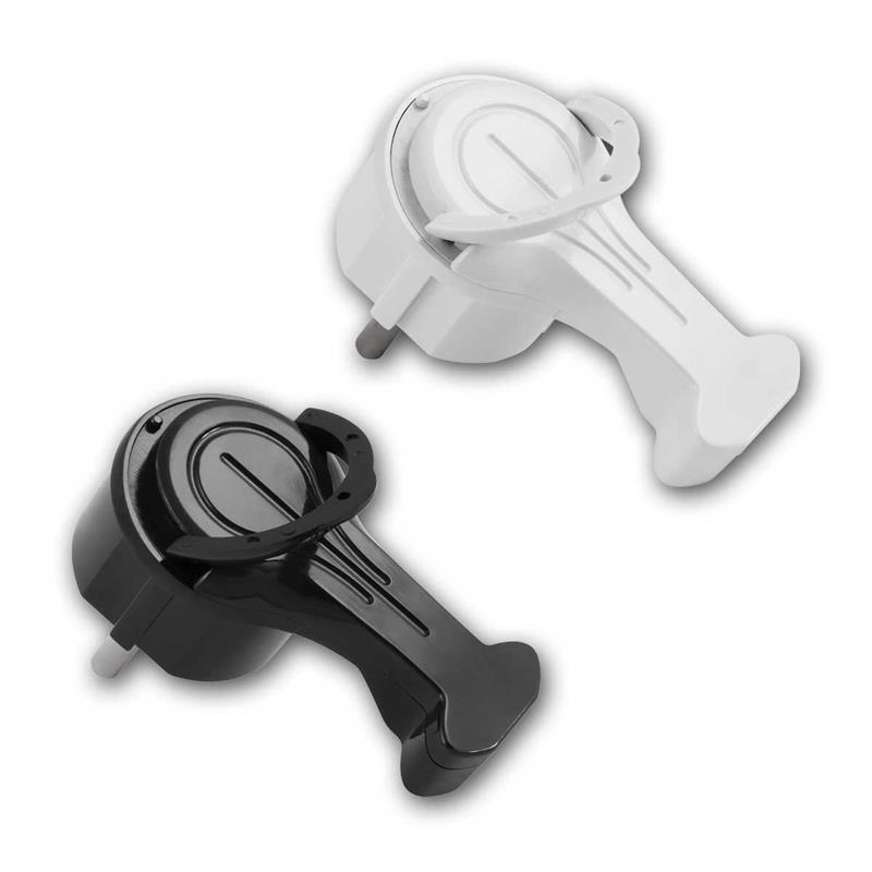 Schutzkontakt-Winkelstecker, flach, klappbarer Greifbügel
