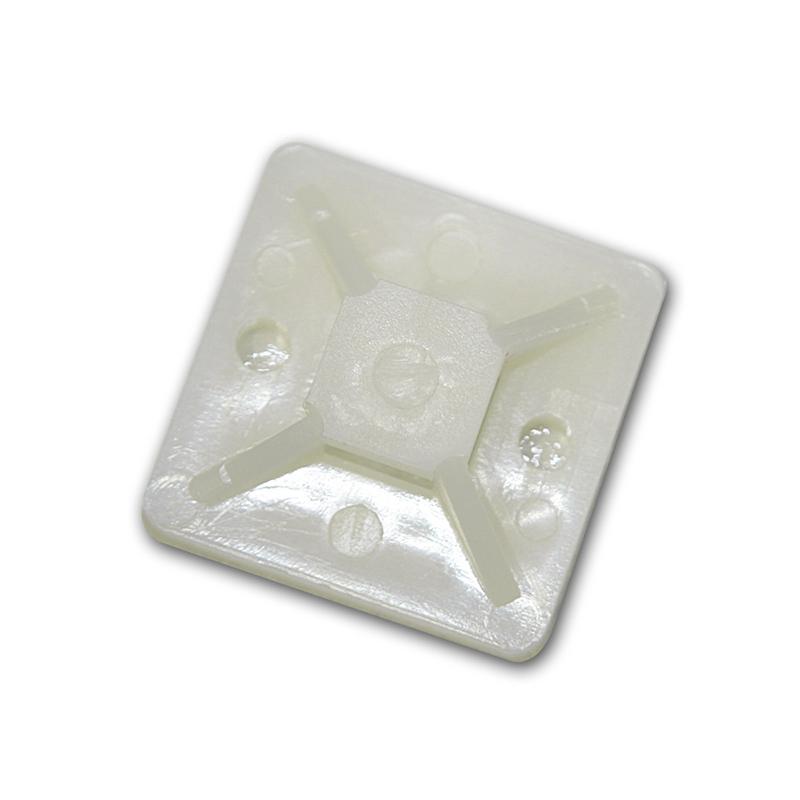 50x Kabelbinderhalter 20x20mm, Kabelbinderpads selbstklebend