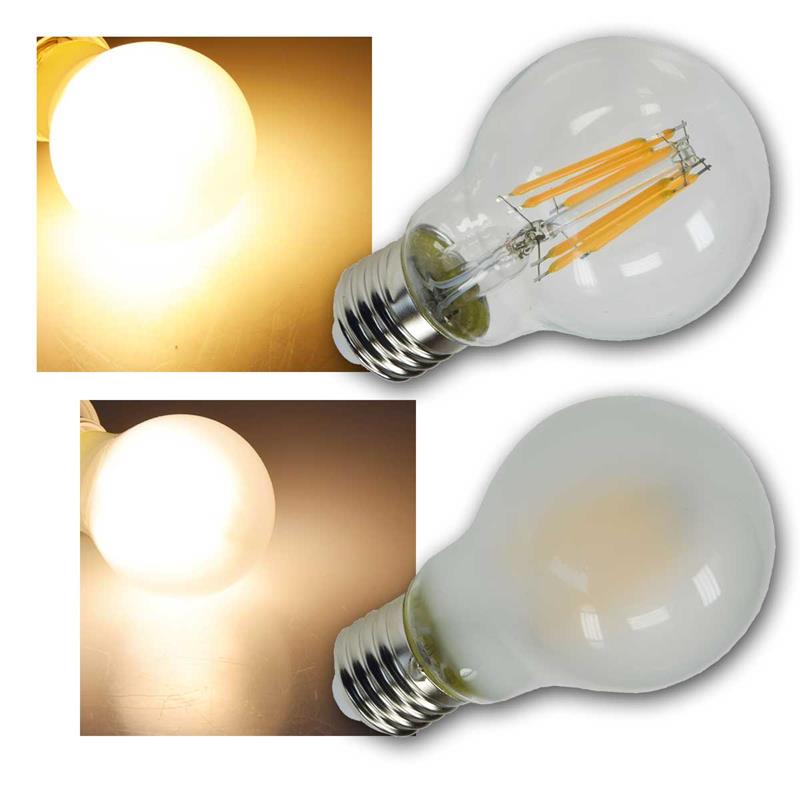 E27 LED Leuchtmittel "Filament G60", 230V/8W, Glas, warmweiß