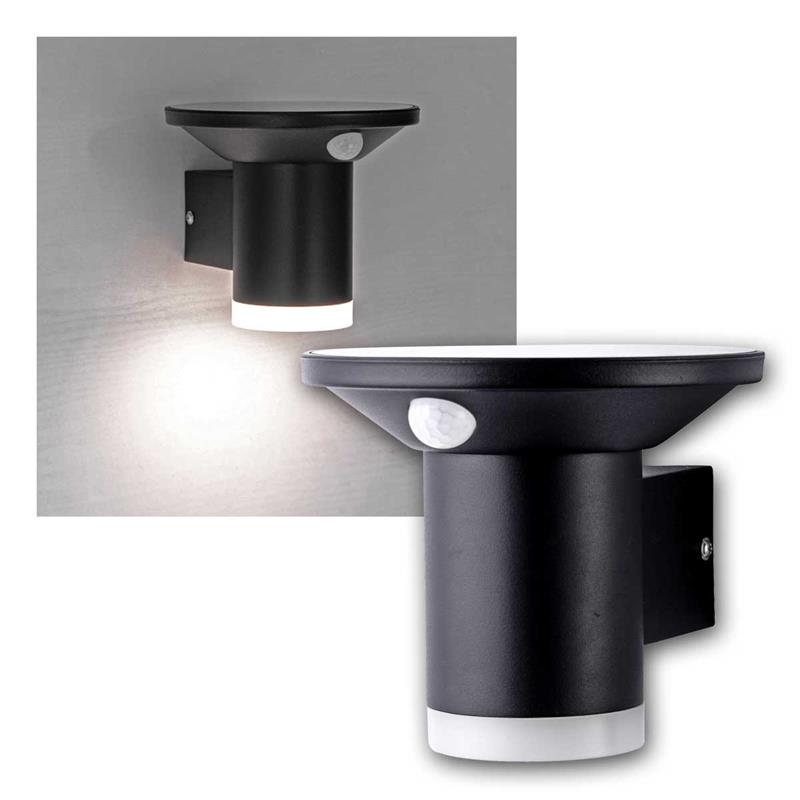 LED Solarleuchte "SWL-AS500", 90° PIR Sensor, anthrazit