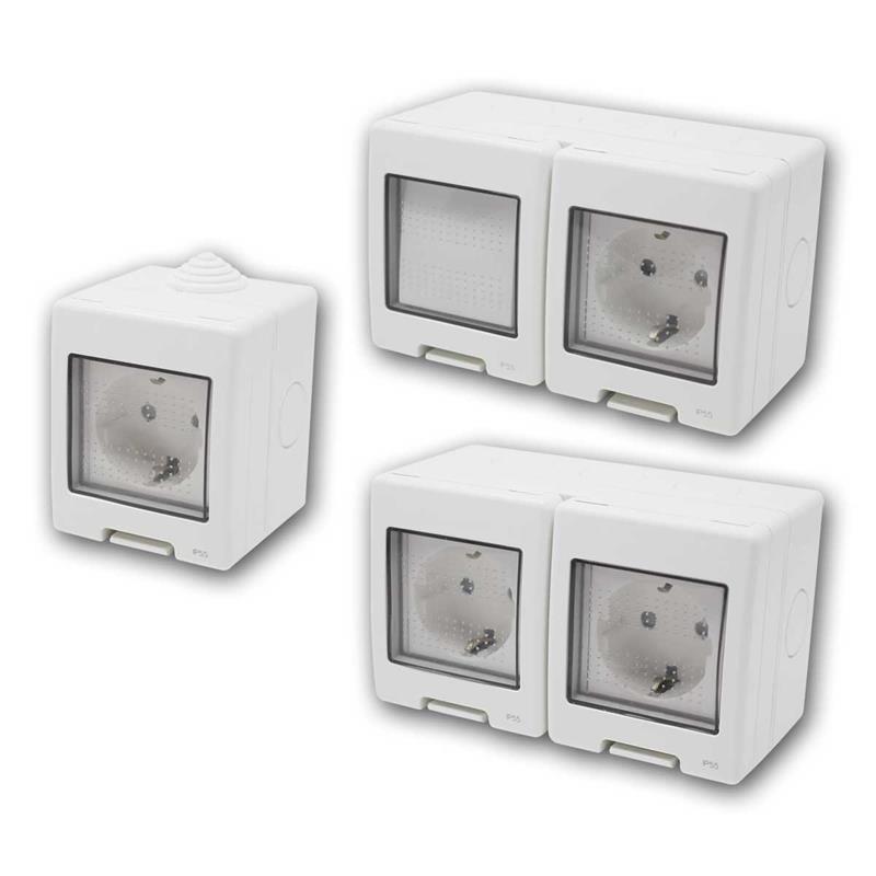 TEM Set "Heizkeller", Aufputz Steckdosen & Kombidose, IP55