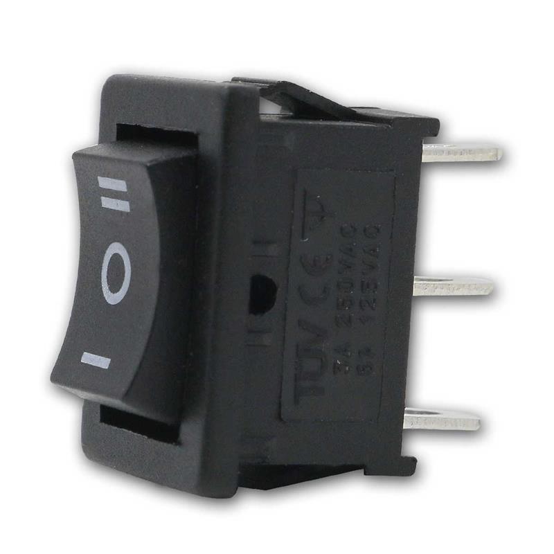 230V Wippenschalter 1-polig, EIN/AUS/EIN, 4,8mm Flachstecker