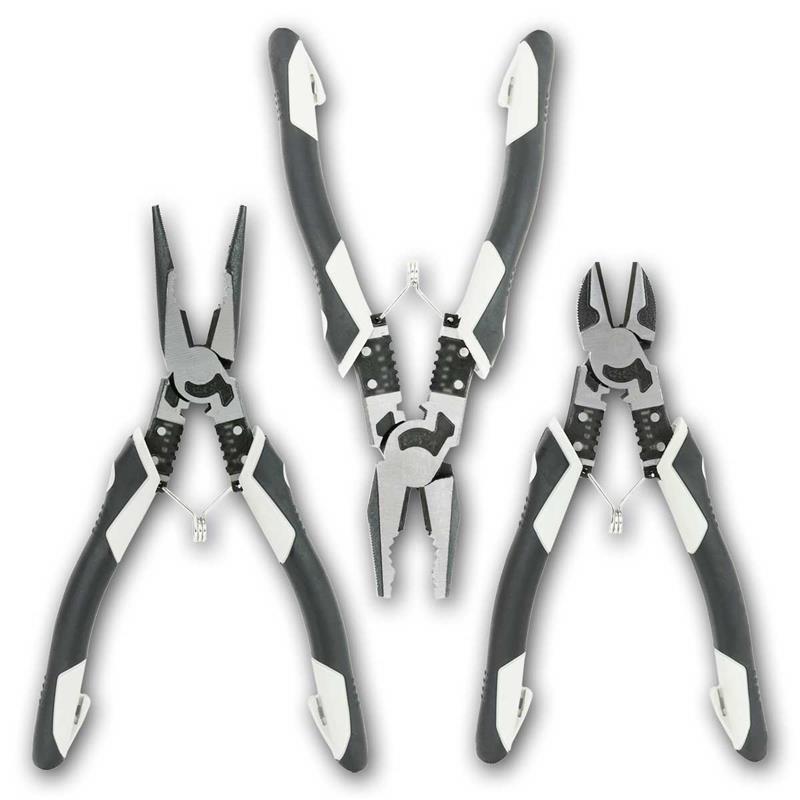 3er Set Kombizange, Zangenset 3tlg, Multitool, Seitenschneider
