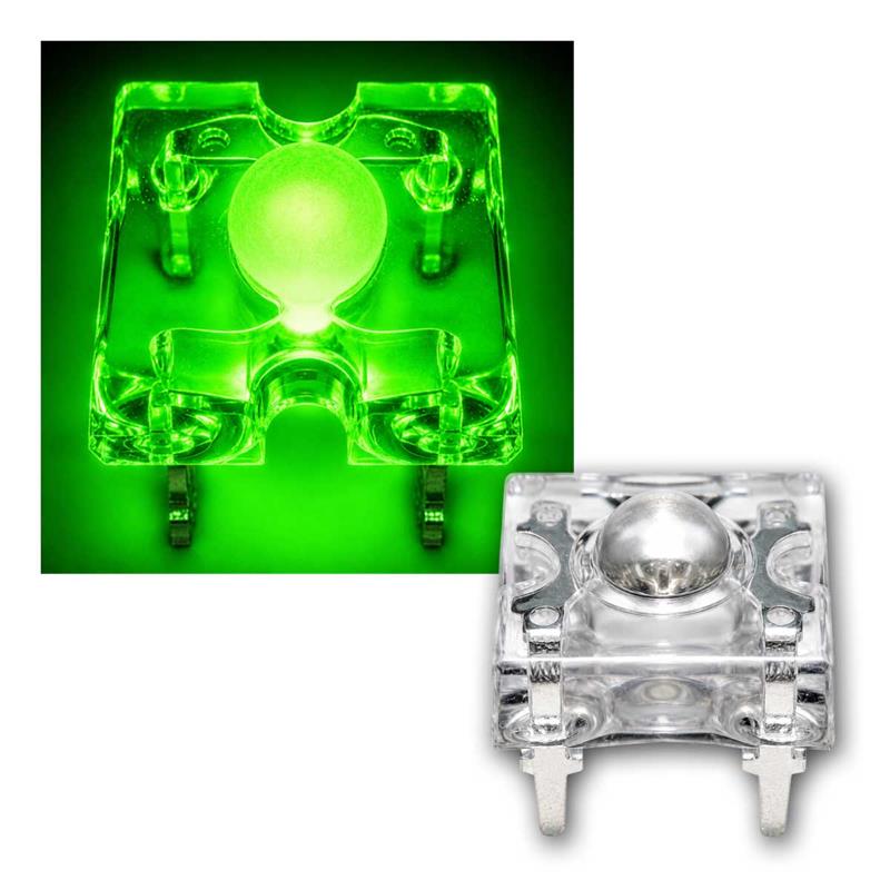 3mm SuperFlux LED, wasserklar, grün, breit abstrahlend