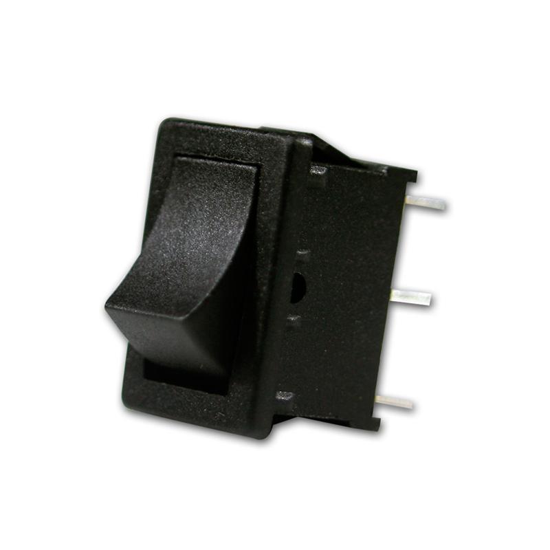 Miniatur Ein-Aus Wippenschalter, 1-polig, schwarz, 250V/3A