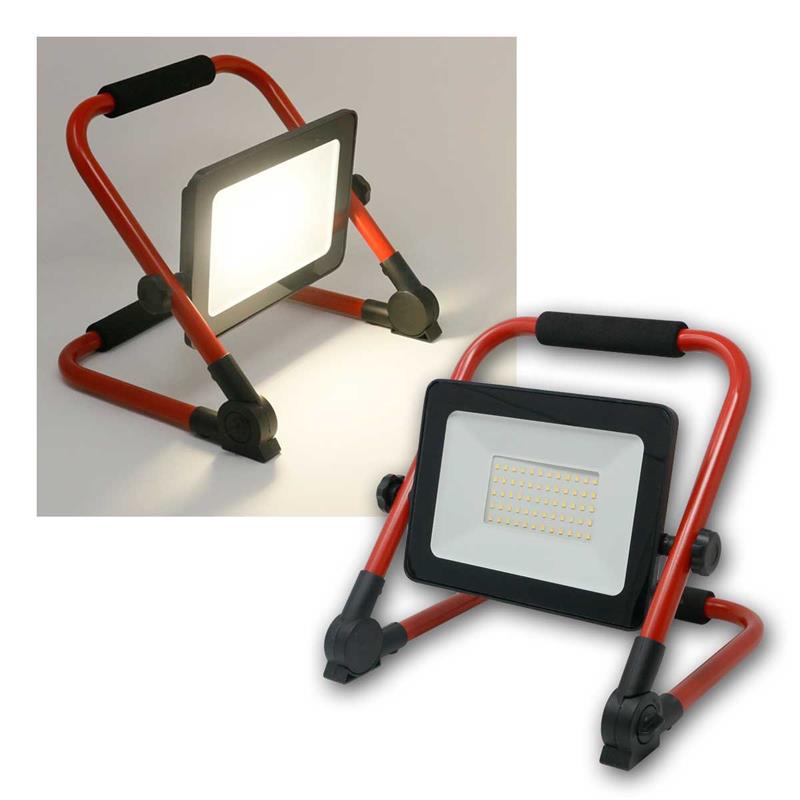 LED Akku-Baustellenlicht, LED Fluter, 30W, 2100lm, neutralweiß