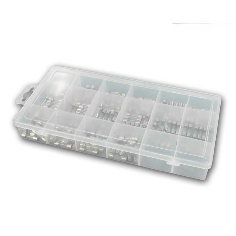 Glassicherungs-Set, Feinsicherung in 8 Amperestärken, 5x20mm