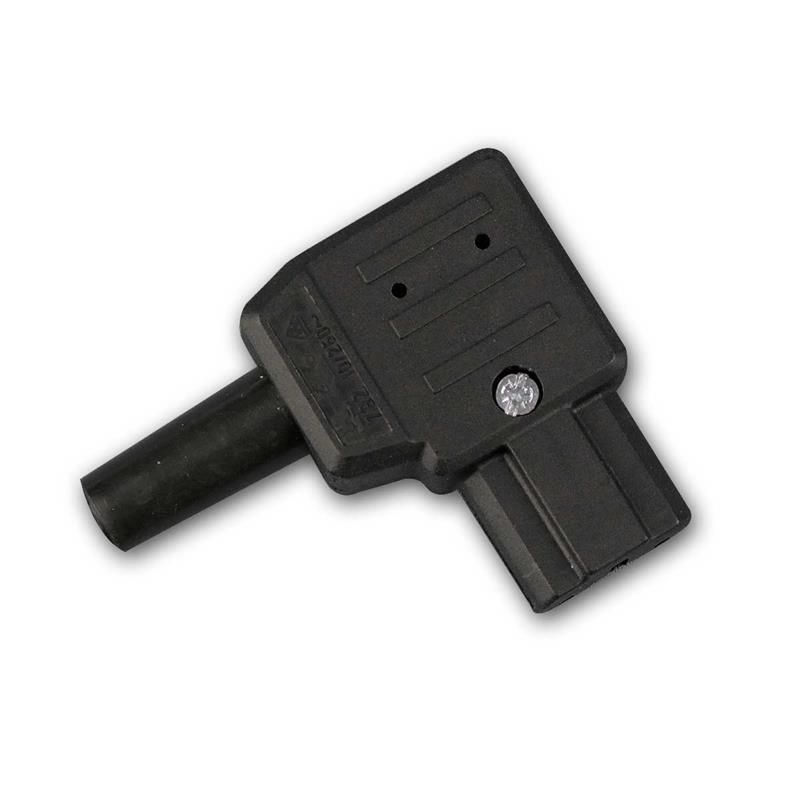 Thermostecker 230V, Winkelstecker für Heißgeräte, schwarz