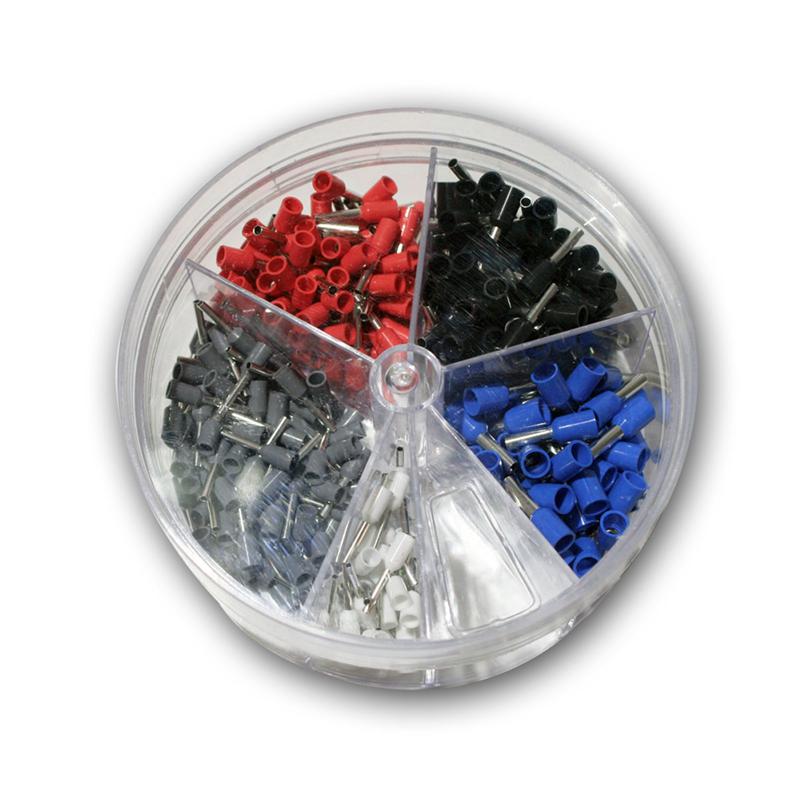 Aderendhülsen-Streudose, isoliert, Crimphülsen, 0,5 - 2,5 mm Aderendhülsen-Streudose, isoliert, Crimphülsen, 0,5 - 2,5 mm