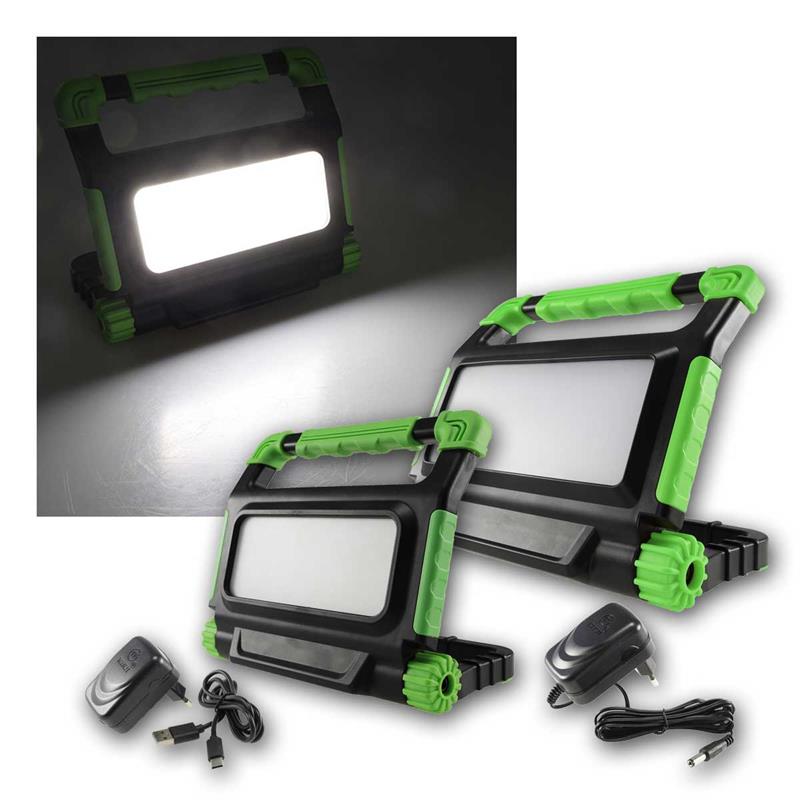 LED Baustrahler mit Akku "BSA", klappbar, neutralweiß, IP54
