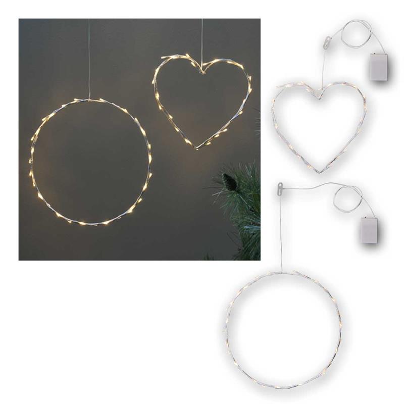 LED Fensterdeko "CRISPY", Batterie & Timer, warmweiße LEDs