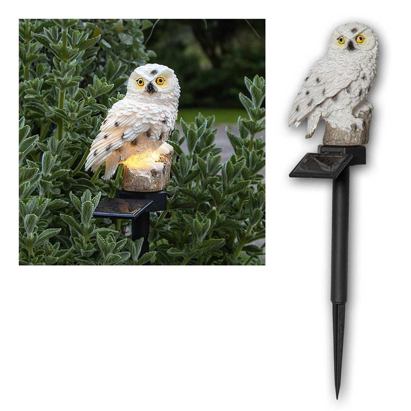 LED Gartenfigur "Eule", Solarpanel & Dämmerungssensor, 33cm