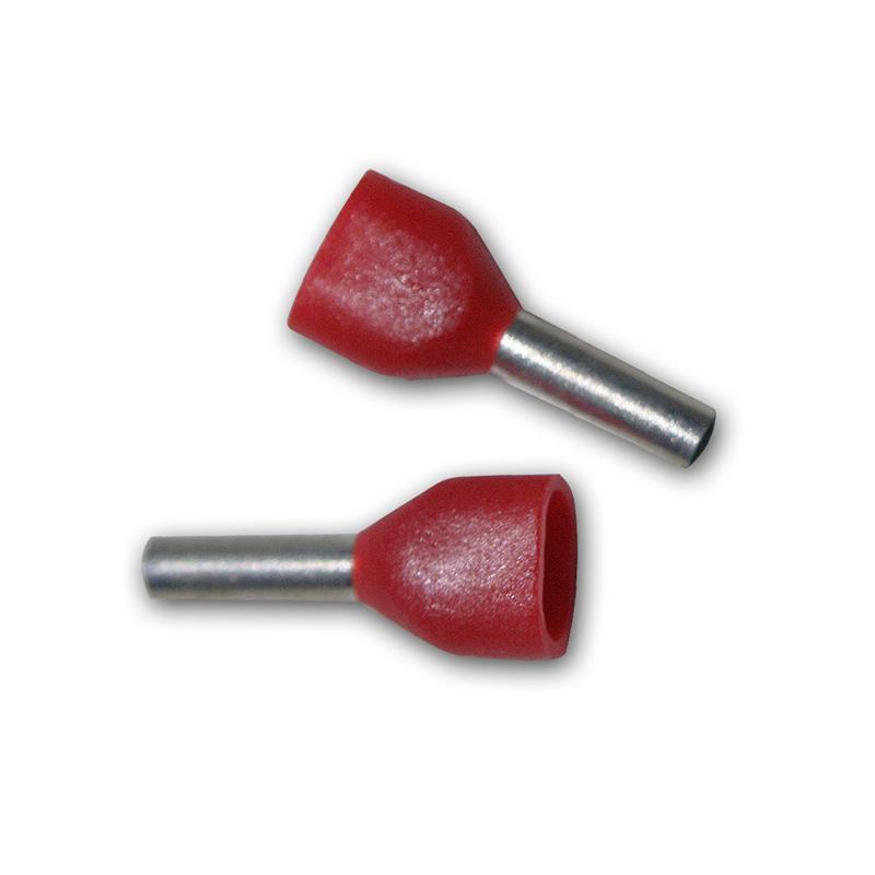 100-teiliges Duo-Aderendhülsen-Set, rot isoliert, 1,00mm², T 100-teiliges Duo-Aderendhülsen-Set, rot isoliert, 1,00mm², T