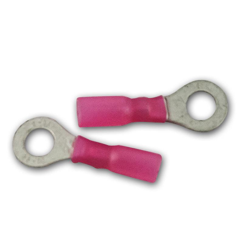 100-teiliges Set Schrumpf-Ringkabelschuhe, M6 rot, 0,5-1,5mm 100-teiliges Set Schrumpf-Ringkabelschuhe, M6 rot, 0,5-1,5mm