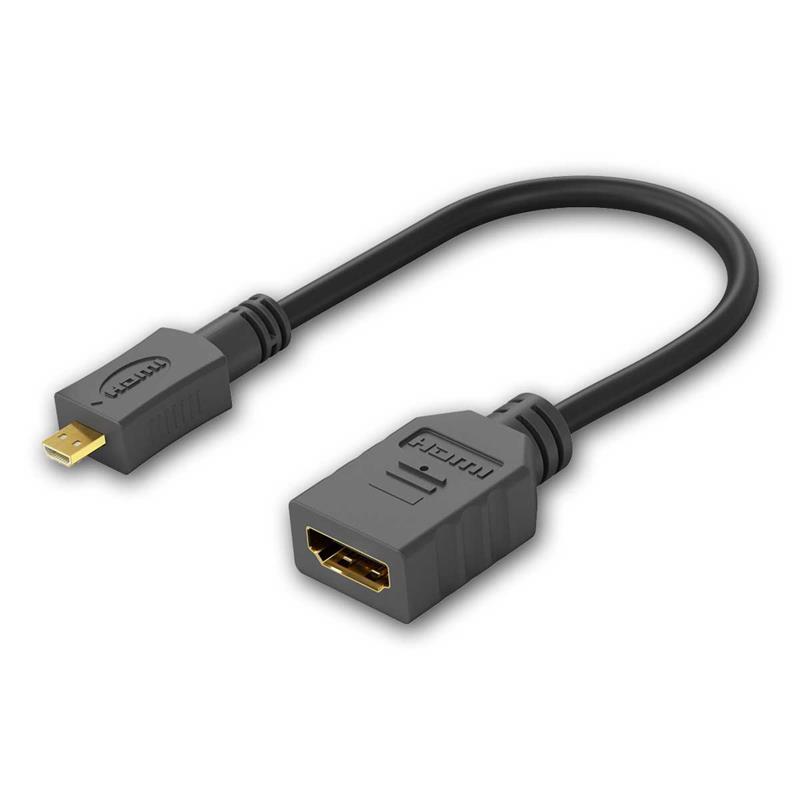 Adapterkabel Micro HDMI Stecker auf HDMI Buchse, 4K & 3D