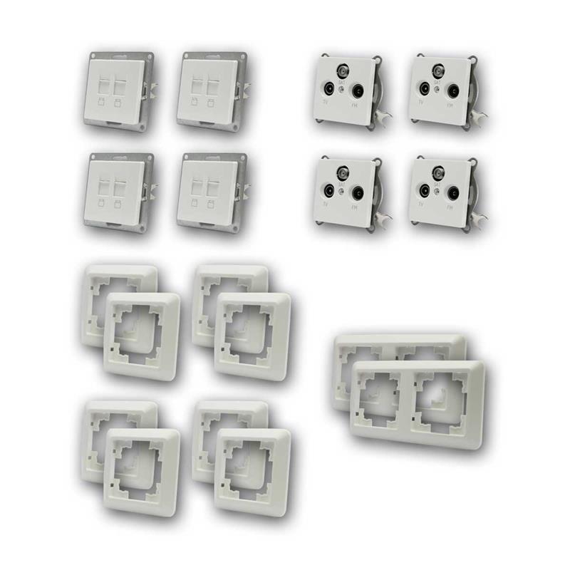 CUP Set "Multimedia", 2x RJ45 Netzwerk- & Antennendose, IP20