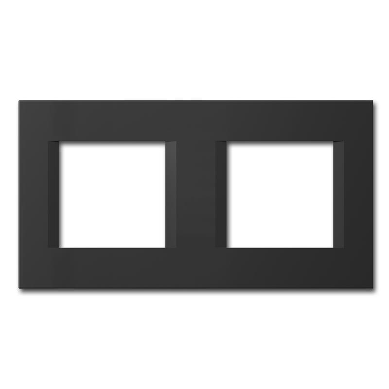 MODUL PLUS Rahmen, 2-fach, Schwarz-matt,"line", Unterputz