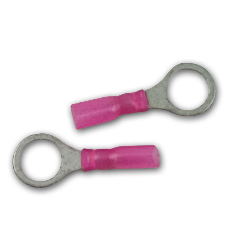 Schrumpf-Ringkabelschuhe-Set 100-teilig, M10 rot, 0,5-1,5mm² Schrumpf-Ringkabelschuhe-Set 100-teilig, M10 rot, 0,5-1,5mm²