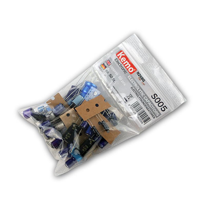 Kondensator-Sortiment, Elektrolytkondensatoren, 50er Packung