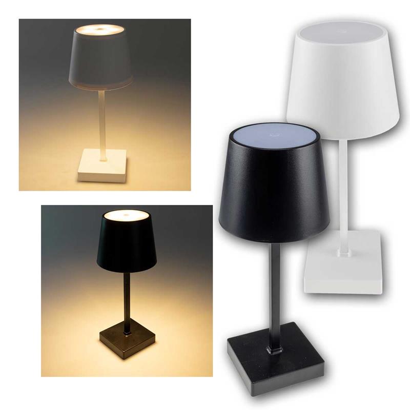 LED Akku-Tischlampe warmweiß, 26cm, 160lm, Touch-Dimmer