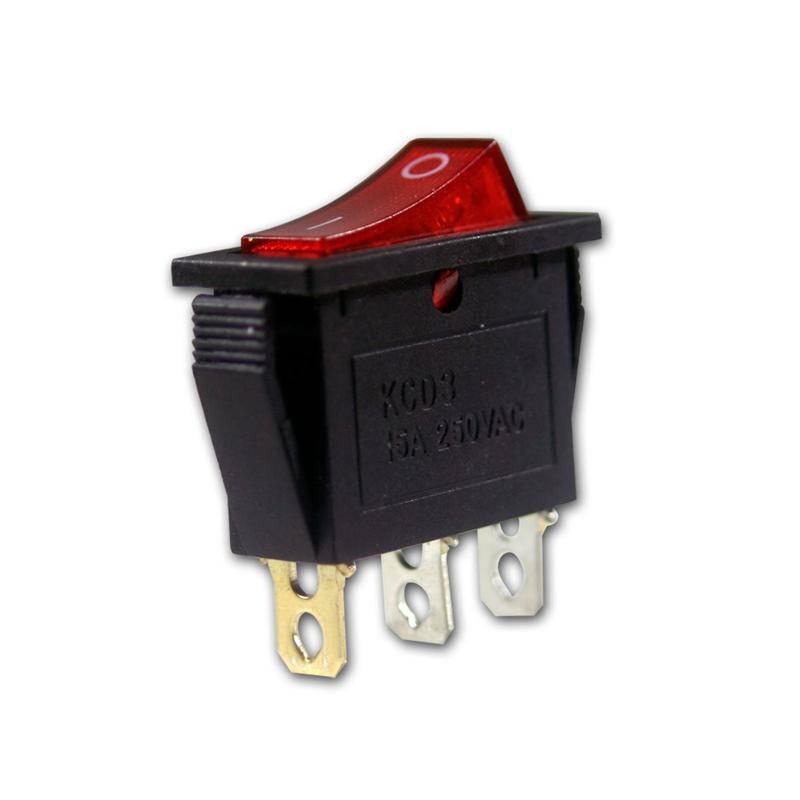 Einbauschalter mit beleuchteter Wippe, 1-polig, max. 230V/15A