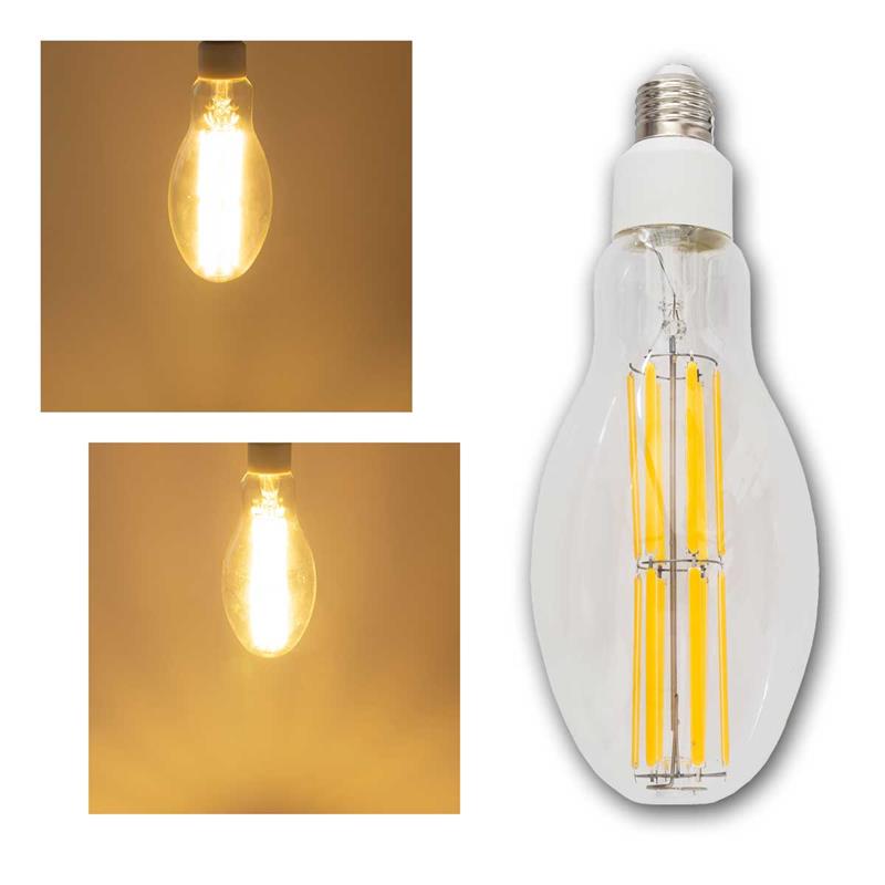 E27 LED Filament Leuchtmittel "FHE", Höhe 24cm, warmweiß